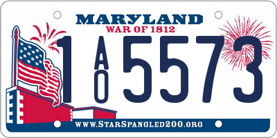 MD license plate 1AO5573