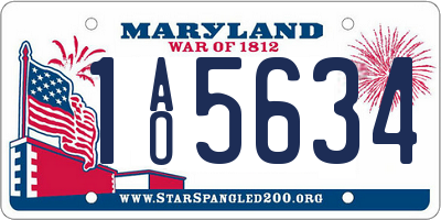 MD license plate 1AO5634