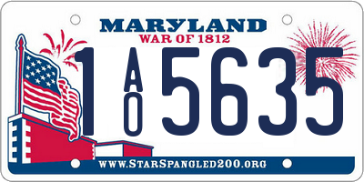 MD license plate 1AO5635