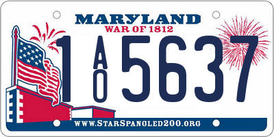 MD license plate 1AO5637