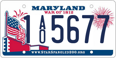 MD license plate 1AO5677