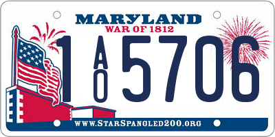 MD license plate 1AO5706