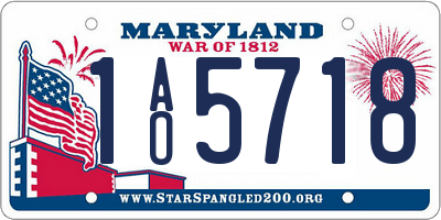 MD license plate 1AO5718