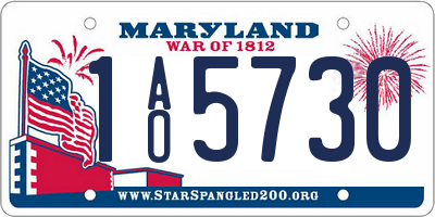 MD license plate 1AO5730