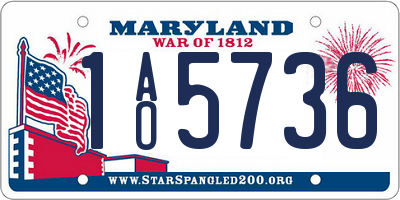 MD license plate 1AO5736