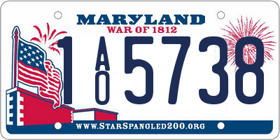 MD license plate 1AO5738