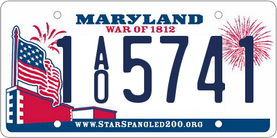 MD license plate 1AO5741