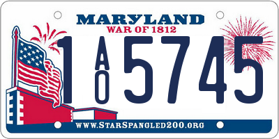 MD license plate 1AO5745