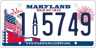 MD license plate 1AO5749