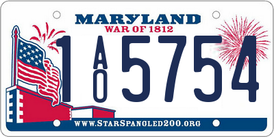 MD license plate 1AO5754
