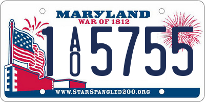 MD license plate 1AO5755