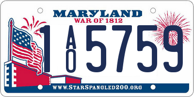 MD license plate 1AO5759
