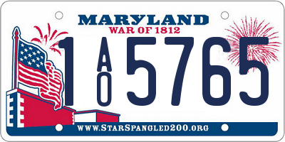 MD license plate 1AO5765