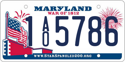MD license plate 1AO5786