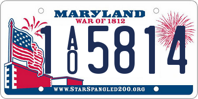 MD license plate 1AO5814