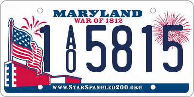 MD license plate 1AO5815