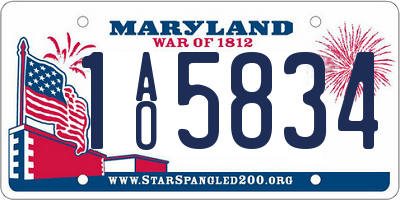 MD license plate 1AO5834
