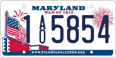 MD license plate 1AO5854