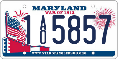 MD license plate 1AO5857