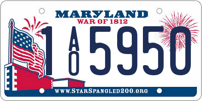 MD license plate 1AO5950
