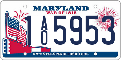 MD license plate 1AO5953