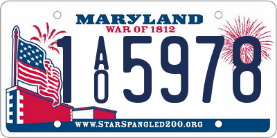 MD license plate 1AO5978