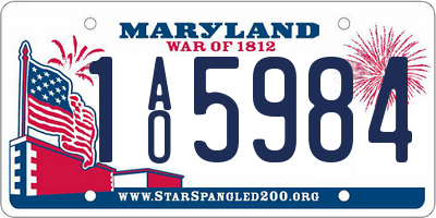 MD license plate 1AO5984