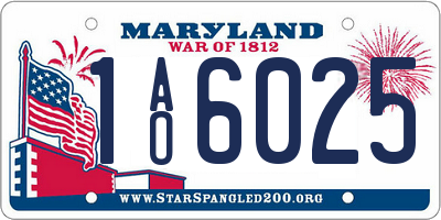 MD license plate 1AO6025