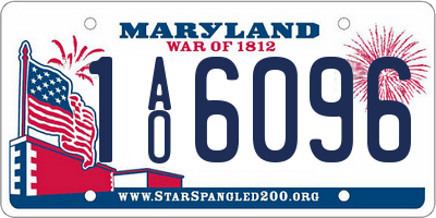 MD license plate 1AO6096