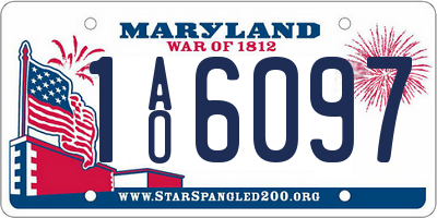 MD license plate 1AO6097