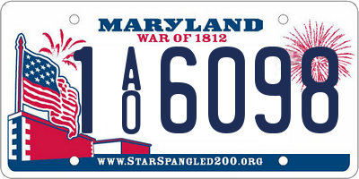 MD license plate 1AO6098