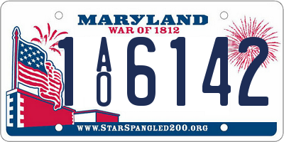 MD license plate 1AO6142
