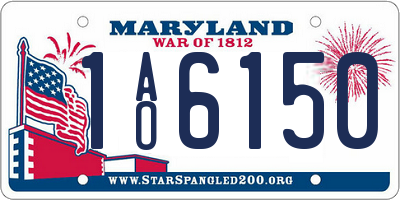 MD license plate 1AO6150