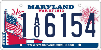 MD license plate 1AO6154
