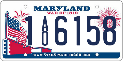 MD license plate 1AO6158