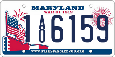 MD license plate 1AO6159