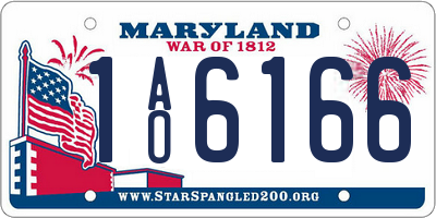 MD license plate 1AO6166