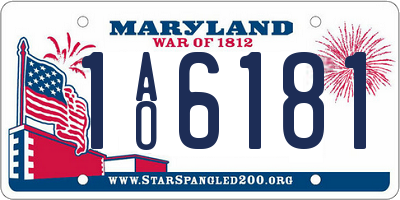 MD license plate 1AO6181