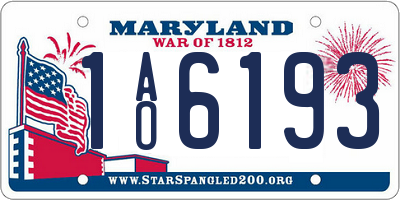 MD license plate 1AO6193
