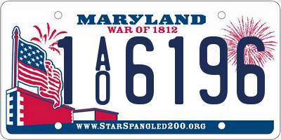 MD license plate 1AO6196