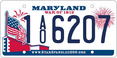 MD license plate 1AO6207