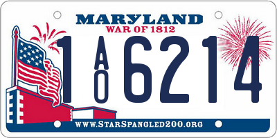 MD license plate 1AO6214