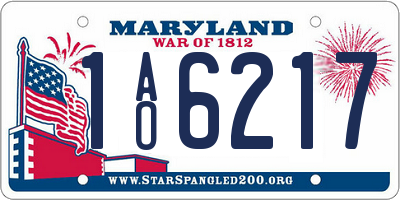 MD license plate 1AO6217