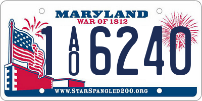 MD license plate 1AO6240