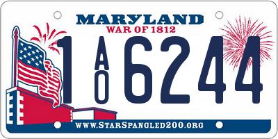 MD license plate 1AO6244