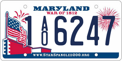 MD license plate 1AO6247