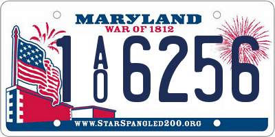 MD license plate 1AO6256