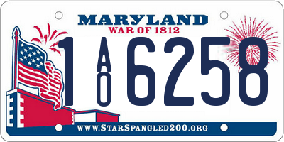 MD license plate 1AO6258