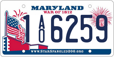 MD license plate 1AO6259