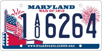 MD license plate 1AO6264